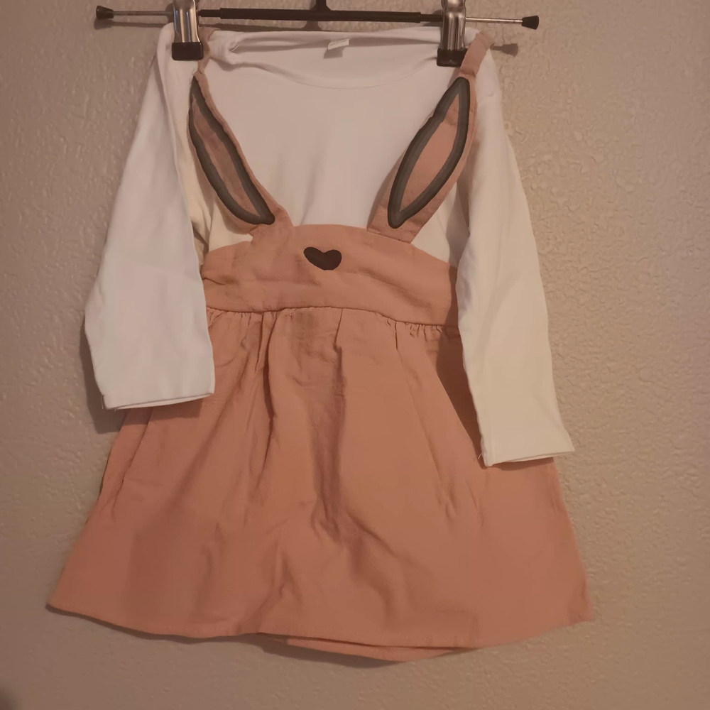 Adorable Pink Kids Dress with Bunny Design